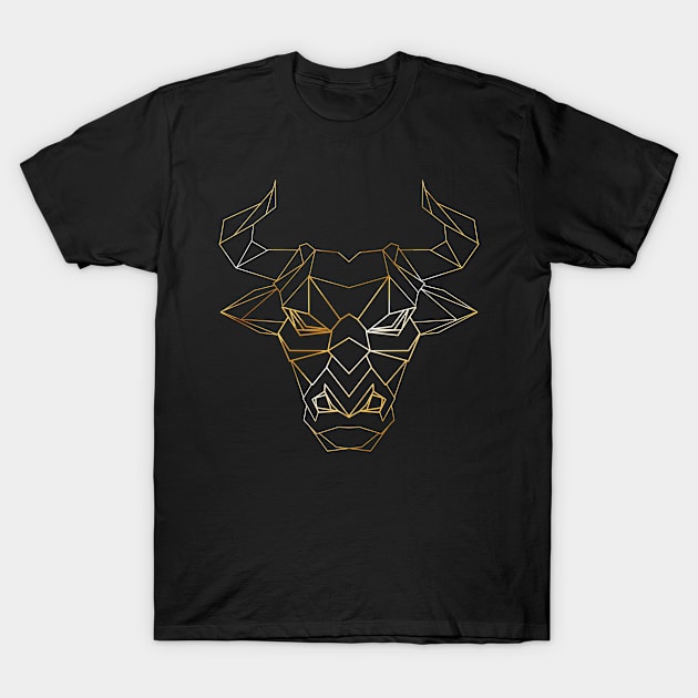 Bull Riding Head Rodeo Rider Cowboy Low Poly T-Shirt by ChrisselDesigns